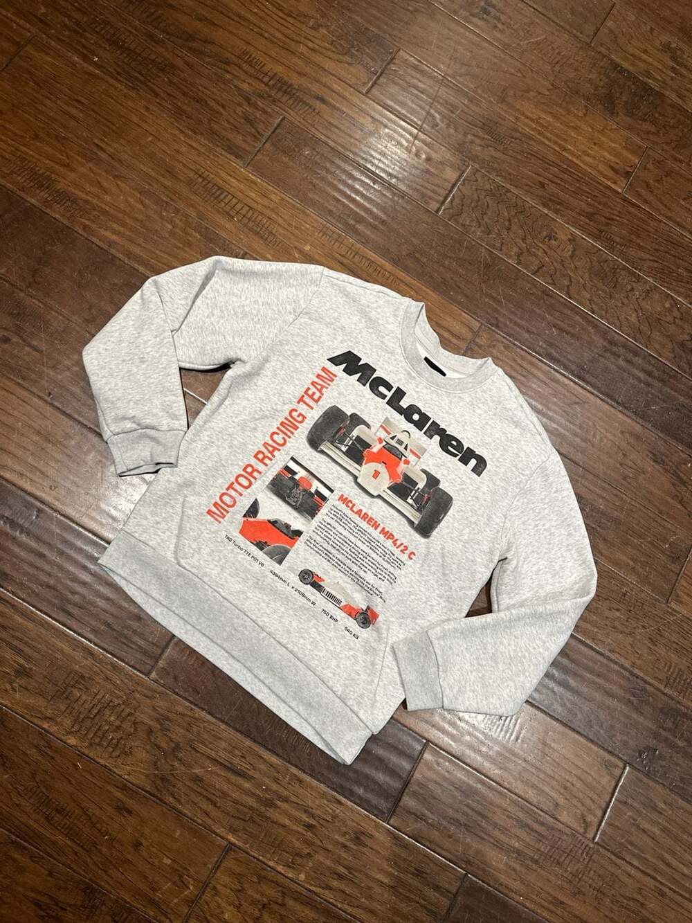 Hollister x McLaren F1 Team MP4/2 C Graphic Crewneck Sweatshirt Gray Men's Small
